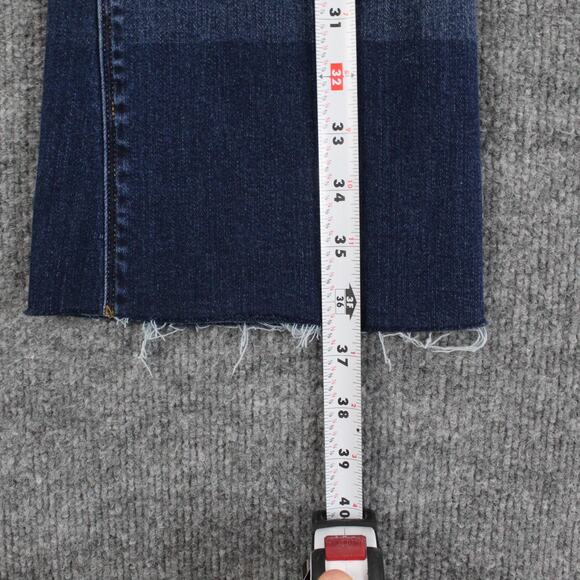 Spanx Jean Small Petite Cropped Flare Denim Colorblock Medium Wash Casual Office - Picture 15 of 15